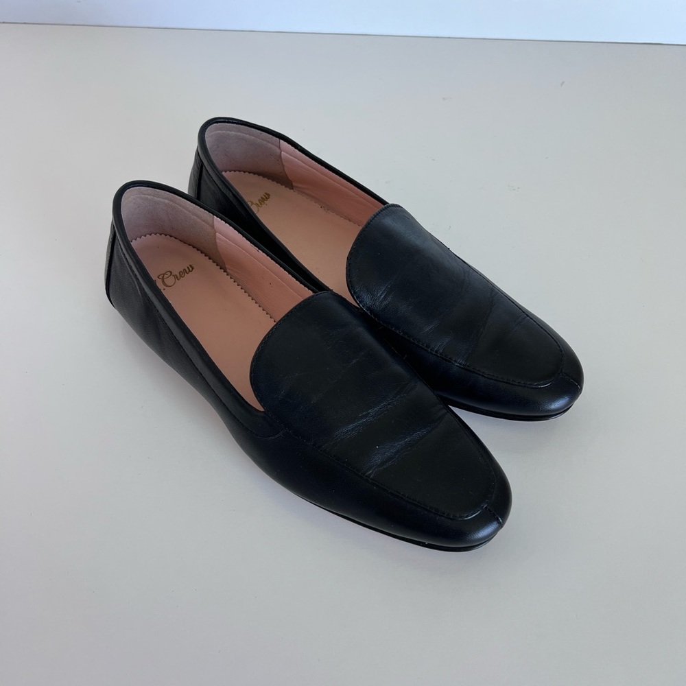 J. Crew Women's‎ Cecile Smoking Slipper in Leather Black
